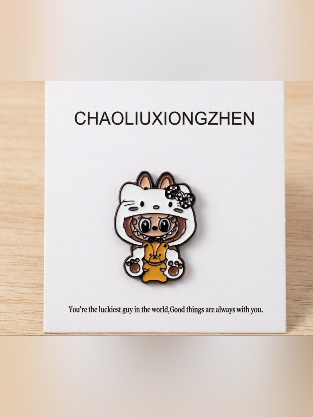 Hello Kitty X Labubu Enamel Pin
